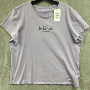 Life Is Good Top Women's XXL T Shirt Purple Crusher Tee Short Sleeve Desert‎